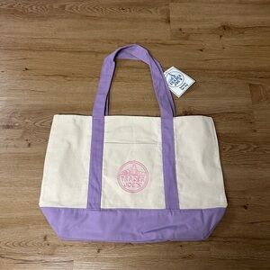 Trader Joe’s Lavender Purple Large Canvas Tote Bag Spring 2026 NWT
